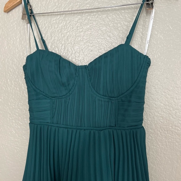 Lulus Cascading Crush Emerald Green Tiered Bustier Midi Dress - Picture 6 of 8